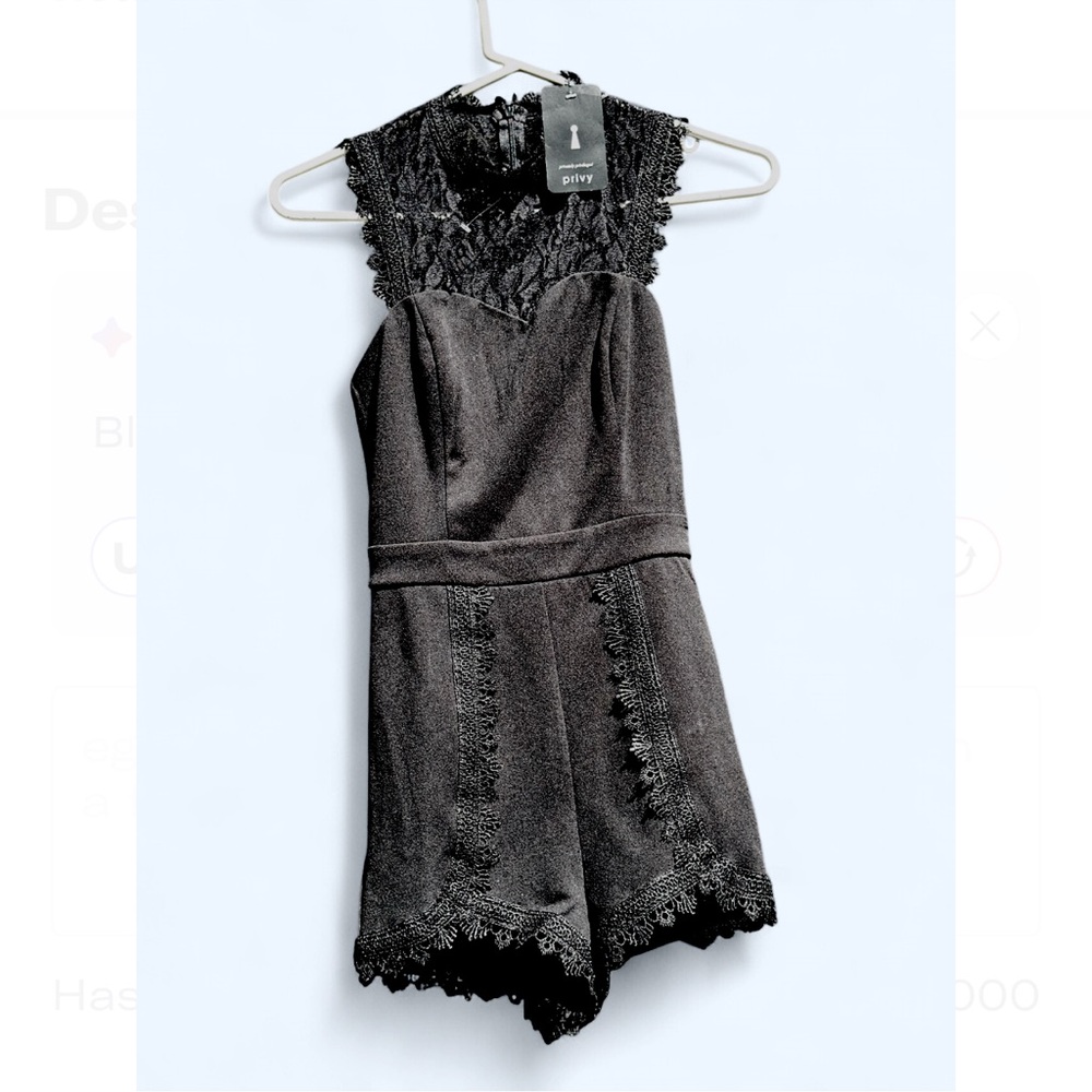 Elegant Black  Lace Romper